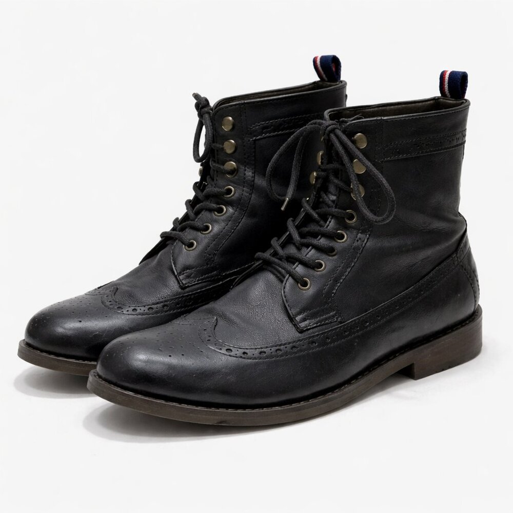 Vintage Tommy Hilfiger Gladstone Wingtip Boots Men’s 9 Black